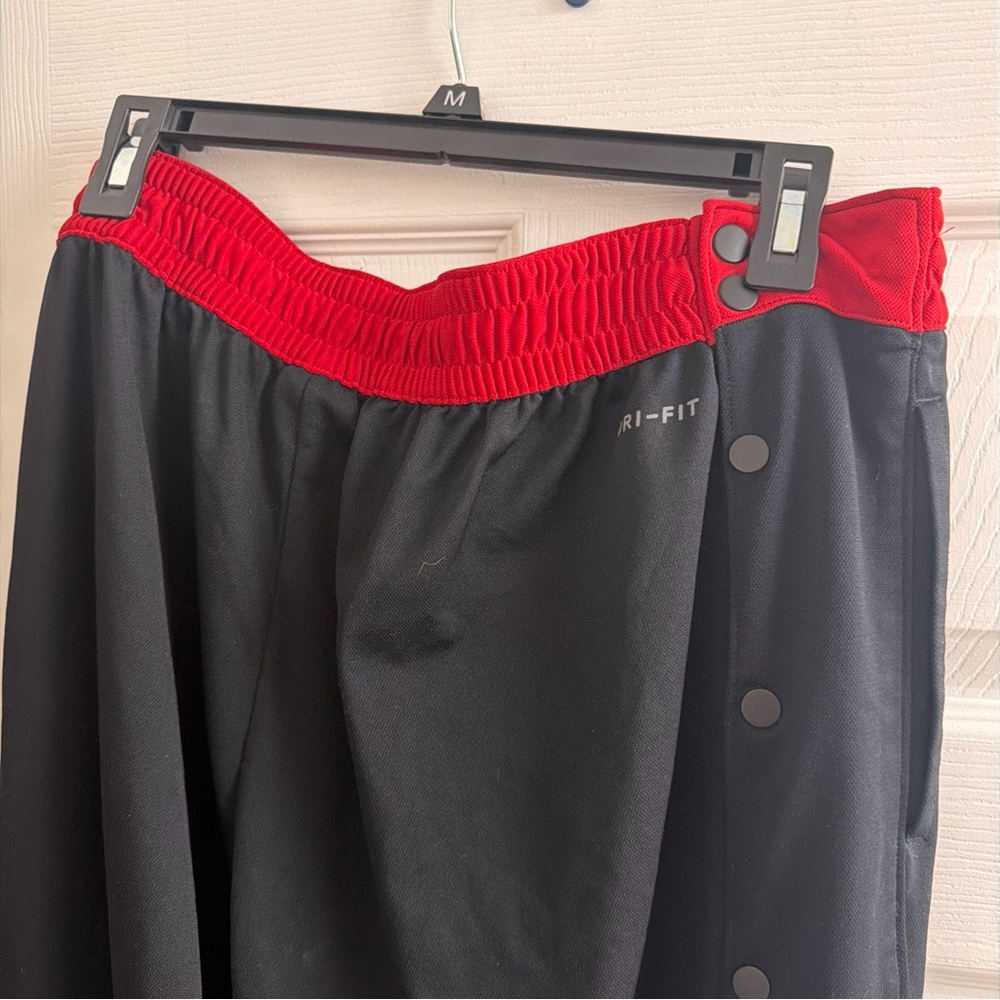 Michael JBlack Snap-Front Track Pants with Red Elastic Waistband
